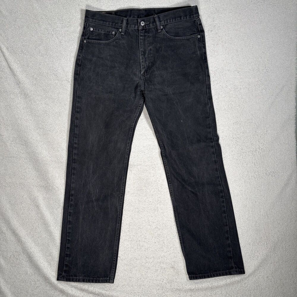 Levi’s 505‎ Jeans Men’s Size 36x32 Black Regular Fit Grunge Punk Goth
